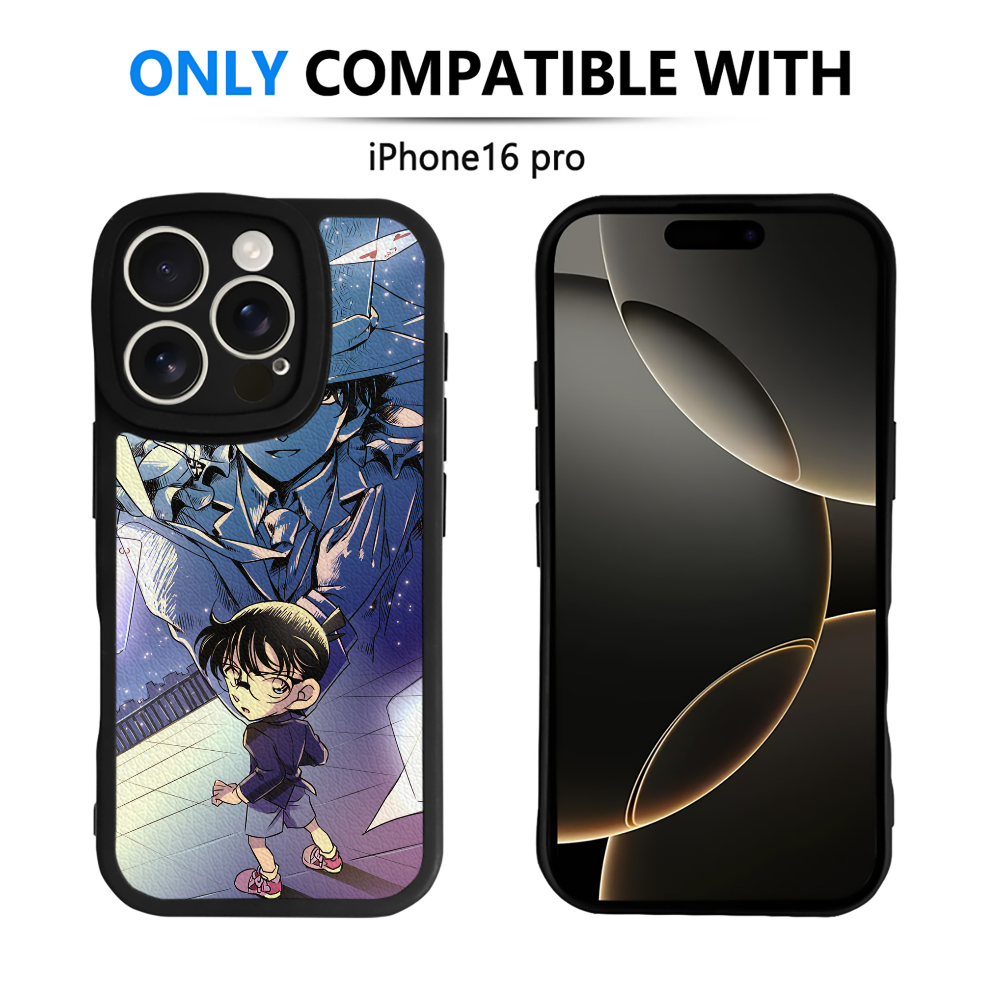 （画像用） 名探偵コナン Detective Conan 【iPhone 16シリーズ対応】シリコンスマホケース（レザー調） 材質：シリコン